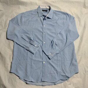 Report Collection Mens 360 Movement Stretch Modern Fit Dress Button Shirt Blue X